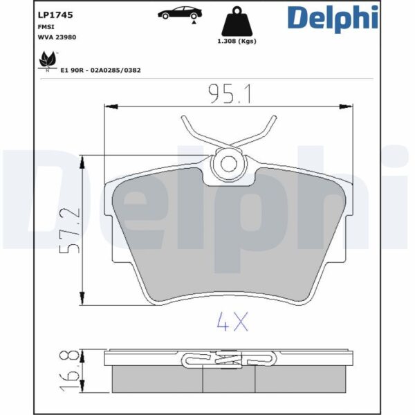 DELPHI LP1745 Fren Balatası (Arka)