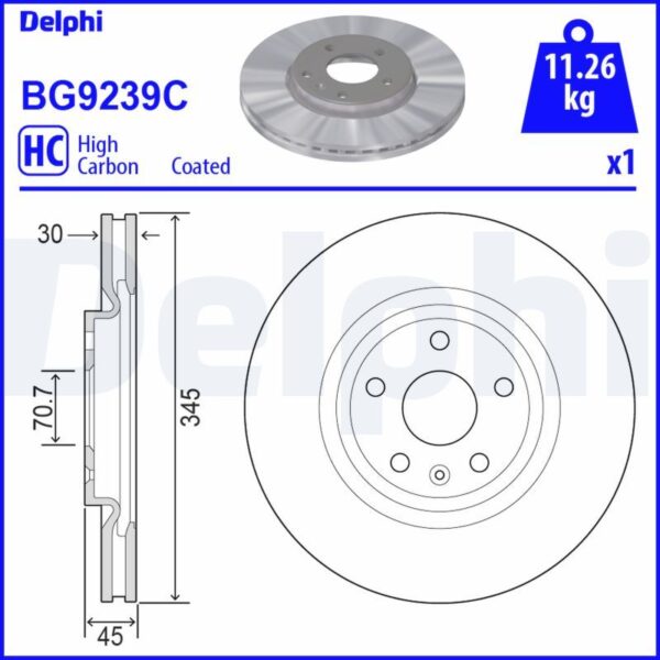 DELPHI BG9239C Fren Diski (Ön)